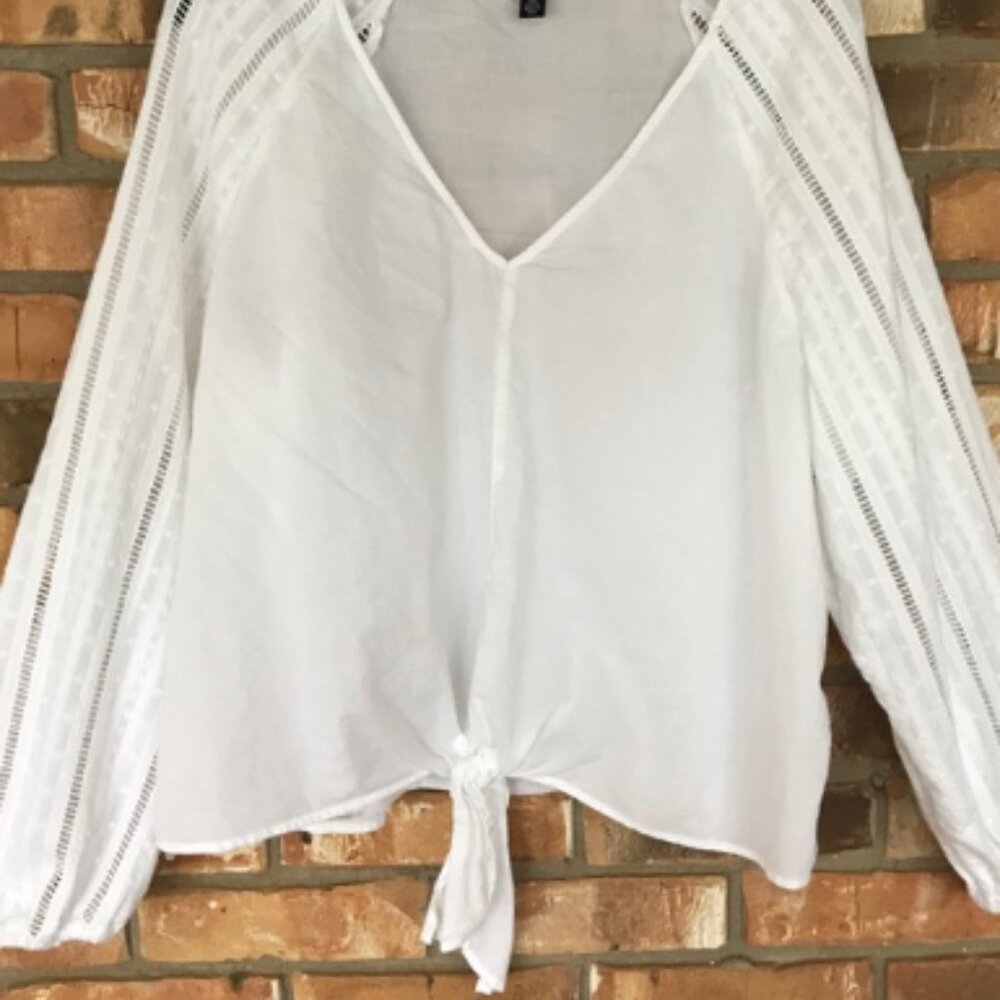 INC International Concepts White Long Sleeve Top